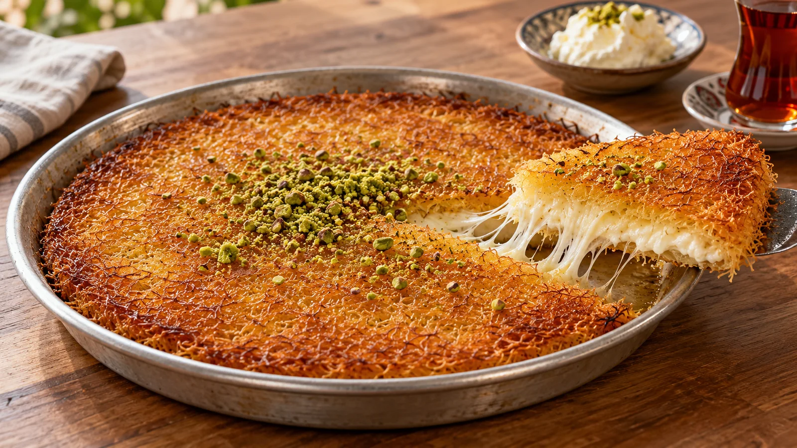 Homemade Künefe: Crisp Shredded Pastry with Melting Cheese