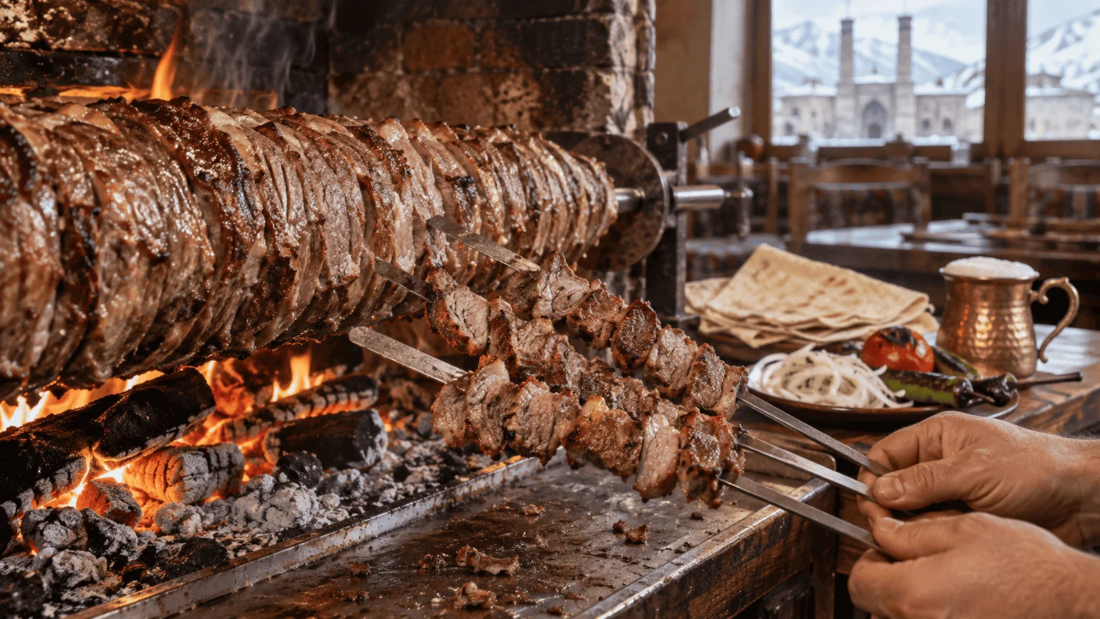 Cağ Kebabı: Erzurum's Legendary Kebab Cooked Over a Wood Fire